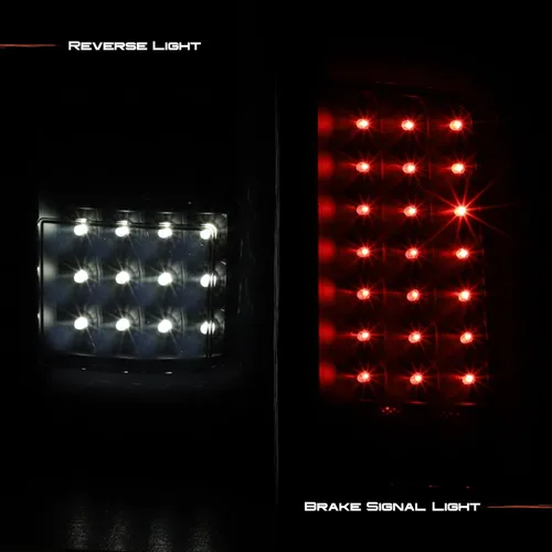Miniatura 5 de AKKON - Compatible con GMC Sierra 1500 2014-2018, 2500HD 3500HD 15-19 [Tubo en C] Luces Traseras LED Negras Ahumadas Par Conductor + Pasajero