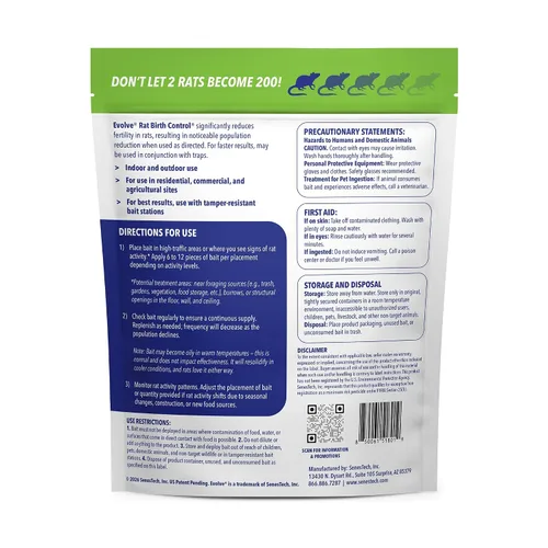 Miniatura 9 de Evolve Rat Anticonceptivo Salchichas de cebo suave – 1.5 libras Control de población de ratas científicamente probado No es un veneno, manejo