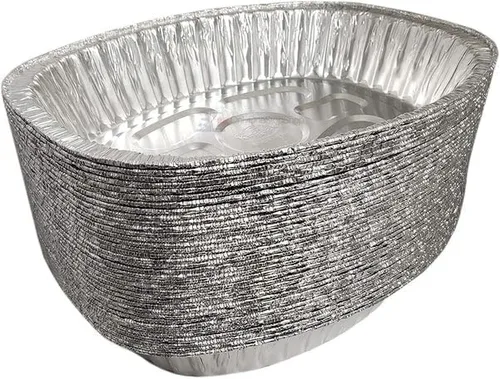 Miniatura 4 de Tostador desechable de aluminio ovalado extra grande sin tapas (10)