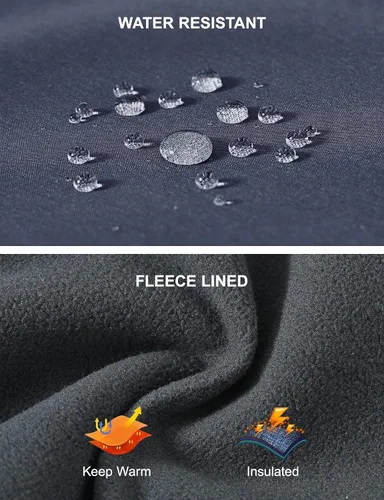 Miniatura 3 de TBMPOY Pantalones de senderismo para hombre, impermeables, con forro polar, para nieve, esquí, con aislamiento y bolsillos con cremallera