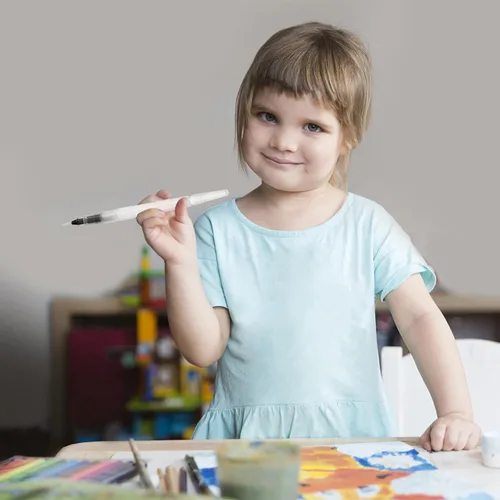 Miniatura 2 de TEHAUX Juego de 6 bolígrafos de acuarela, cepillo de agua recargable para flujo de tinta controlado, dibujo de pintura suave, adecuado para niños