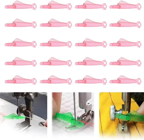 Enhebrador de agujas para máquina de coser, tipo boca de pescado, nueva aguja para máquina de coser, enhebradores de agujas de bricolaje, Rosa 20