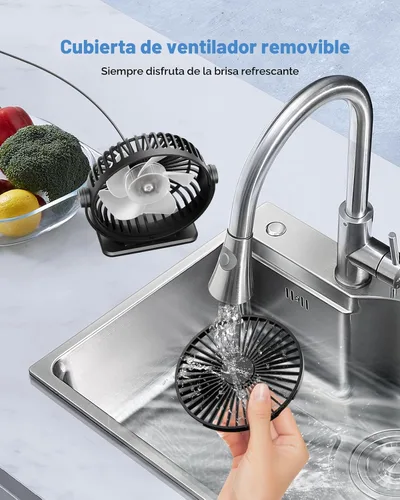 Miniatura 7 de TriPole Ventilador de escritorio con USB, ventilador pequeño portátil de 3 velocidades con brisa fuerte ajustable, mini ventiladores personales