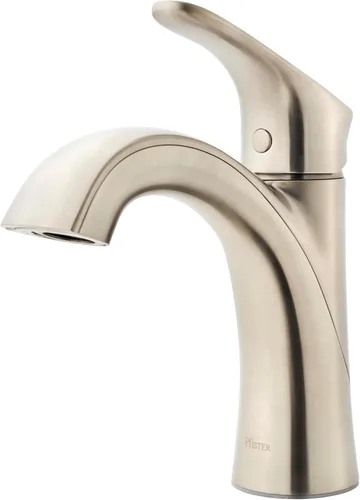 Pfister Weller LG42WR0K - Grifo de lavabo de baño de una sola manija, instalación de 1 agujero o 3 agujeros, acabado de níquel cepillado con drenaje