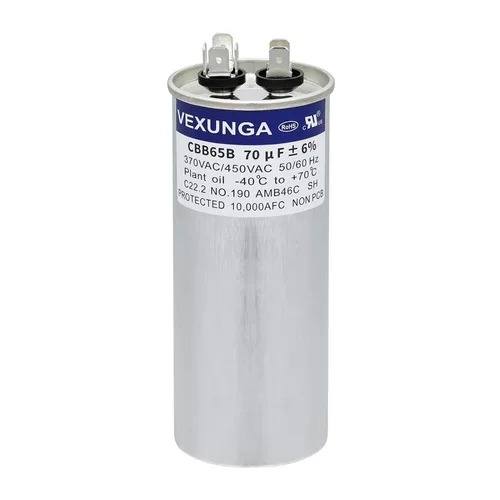 Miniatura 29 de VEXUNGA - 25/5 uF 25+5 MFD 370V o 440V Condensadores redondos de arranque dual 25 5 uF 370 440 Volt VAC CBB65 Condensadores para acondicionador