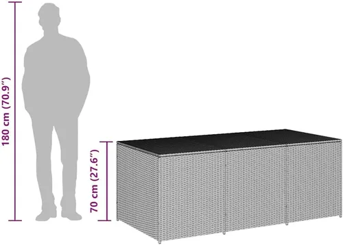 Miniatura 4 de vidaXL Cofre de almacenamiento para patio, caja de terraza con tapa, armario de patio, baúl de almacenamiento para cojines de exterior, almohadas