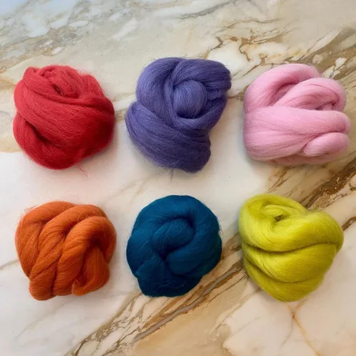Miniatura 2 de Revolution Fibers Top de lana teñida Colección Shetland de fibras para manualidades Perfecto para spinning, fieltro de aguja, fieltro húmedo