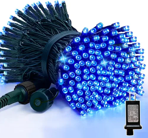 Miniatura 15 de LAMPHOME - Cadena de luces LED de 500 luces para exteriores, 46 pies, con 16 modos, luces impermeables verdes, rojas y rojas-verdes agrupadas