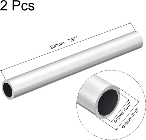 Miniatura 12 de uxcell Tubo Redondo de Aluminio 6063, 10 mm DE 6 mm DI 200 mm Longitud Tubo para Proyectos de Industria DIY, 2 Piezas