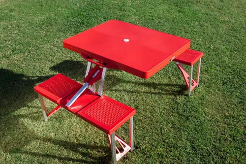 Miniatura 4 de PICNIC TIME NCAA Ohio State Buckeyes - Mesa de picnic plegable para campo de fútbol, mesa de campamento para exteriores con agujero para paraguas