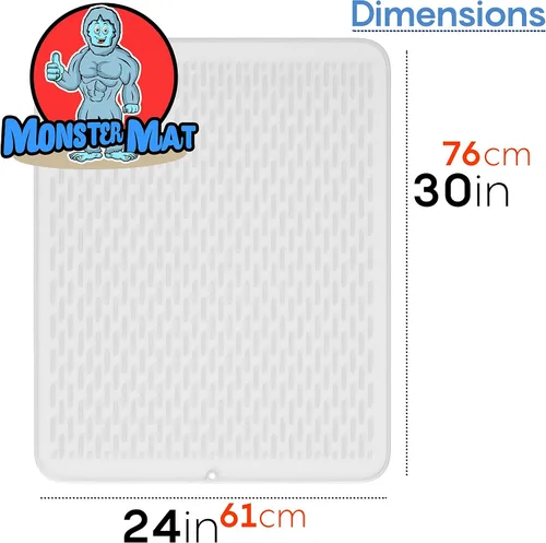 Miniatura 4 de MonsterMat - Tapete extra grande (30 x 24 pulgadas) para secar platos de silicona resistente para encimeras de cocina