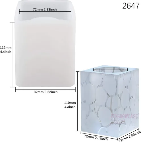 Miniatura 2 de Shotglasses - Molde de silicona epoxi para fundición de resina, hormigón, cemento, yeso DIY, altura cuboide 4.3 pulgadas Altura del cuboide 4.3