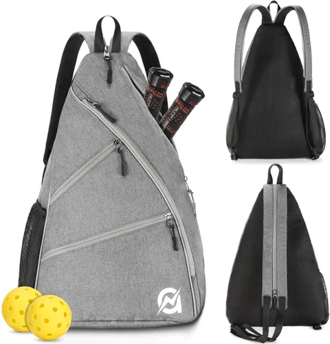 A11N SPORTS Bolsa de Pickleball, Bandolera Reversible con Correa Cruzada/Mochila para Mujeres y Hombres Carbón