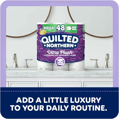 Miniatura 6 de Quilted Northern Papel Higiénico Ultra Suave, 32 Mega Rollos = 128 Rollos Regulares, Papel de Baño de 3 Capas (El Empaque Puede Variar), 8