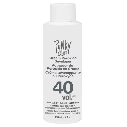 Punky - Revelador para tinte de cabello en crema peróxido 40 volúmenes – Revelador decolorante para aclaración media a alta, 118ml