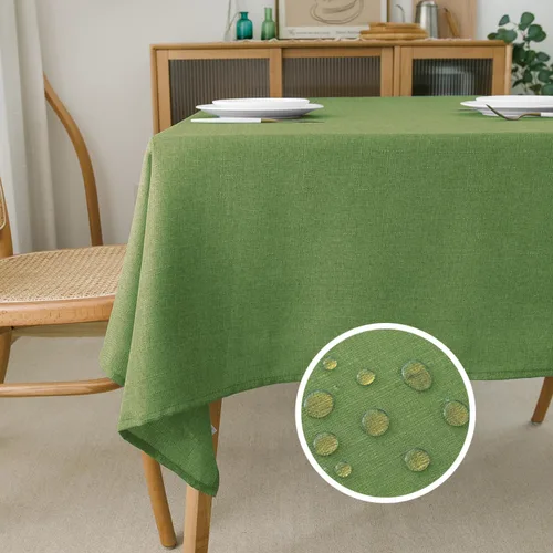Miniatura 8 de NLMUVW Mantel de Lino Marrón para Mesas Redondas, Mantel Pequeño Color Chocolate, Cubierta de Mesa Estilo Granja para Cocina, Comedor, Café, 36