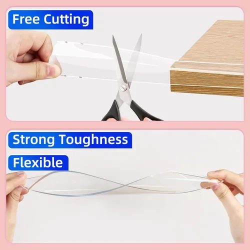 Miniatura 4 de ZOMPAGO Tira protectora de bordes a prueba de bebés, protectores de esquina transparentes para muebles, 1.2 pulgadas x 9.84 pies, protectores