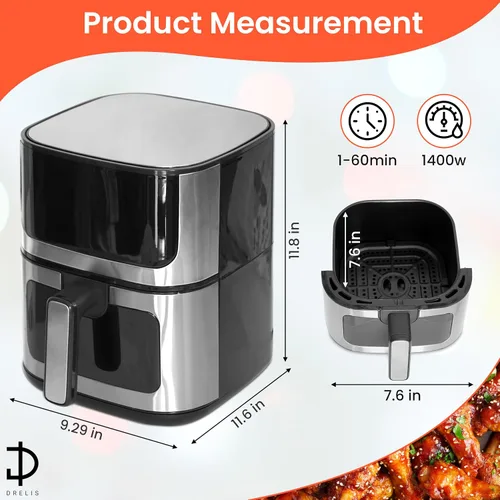 Miniatura 2 de Freidora de aire 5qt horno de convección freidora sin aceite