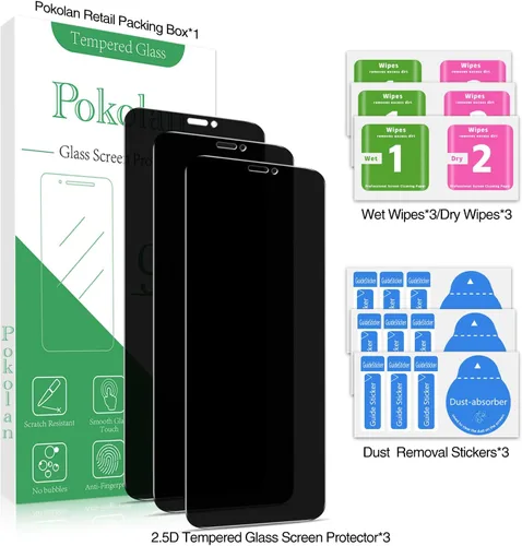 Miniatura 6 de Pokolan [Paquete de 3] Protector de pantalla de privacidad para iPhone 11/iPhone XR Película de vidrio templado antiespía, cobertura completa, sin