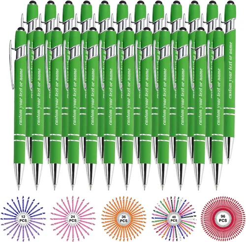 Miniatura 46 de Bolígrafos personalizados con nombre a granel, juego de bolígrafos personalizados, lápiz capacitivo grabado, logotipo, texto, regalo para negocios