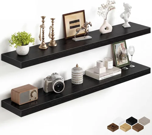 Miniatura 22 de Fun Memories Estantes flotantes de 16 pulgadas para pared, estantes de 8 pulgadas de profundidad para baño, dormitorio, cocina, montaje en pared
