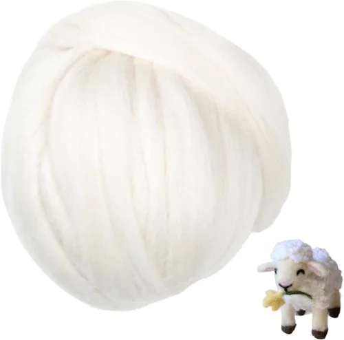 Lana merina, 8 oz. Lana a granel para fieltro de aguja, fieltro húmedo, manualidades y hilado. (Merino, 8 oz)