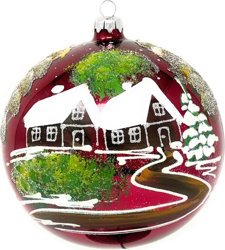 Miniatura 15 de Adorno de Navidad de Polish Gallery, Explosión Invernal, Bola de Vidrio Soplado (Oro, 6-pulgadas Ø/150mm)