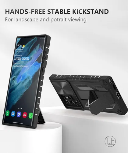 Miniatura 4 de Funda para Samsung Galaxy S22 Ultra 5G: Cubierta protectora de teléfono resistente de grado militar a prueba de caídas con soporte incorporado