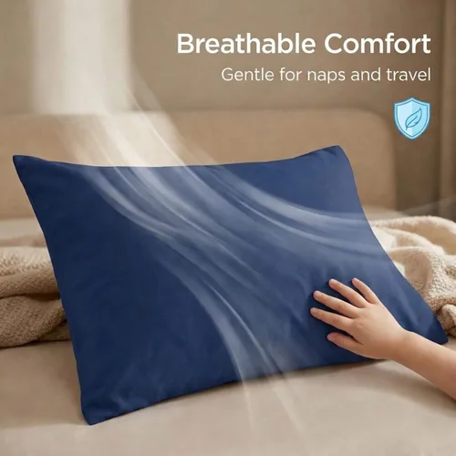 Miniatura 3 de Paquete de 2 fundas de almohada de viaje para niños pequeños - 100% microfibra suave, transpirable e hipoalergénica - Fundas de almohada para niños