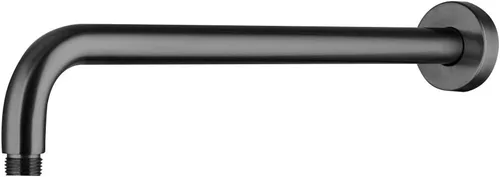 Miniatura 12 de Lordear Brazo de ducha montado en la pared, tubo de ducha de 12 pulgadas con brida, vástago de ducha redondo de 1/2 NPT para cabezal de ducha, negro