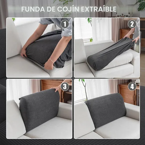 Miniatura 7 de QIANMEW - Fundas para cojín de sofá, fundas de sofá suaves y mágicas lavables con resistencia al estiramiento para asientos seccionales
