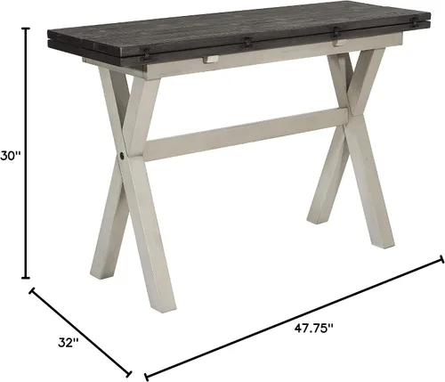 Miniatura 13 de OSP Home Furnishings Kristen - Escritorio extensible abatible para mesa de comedor, acabado carbón