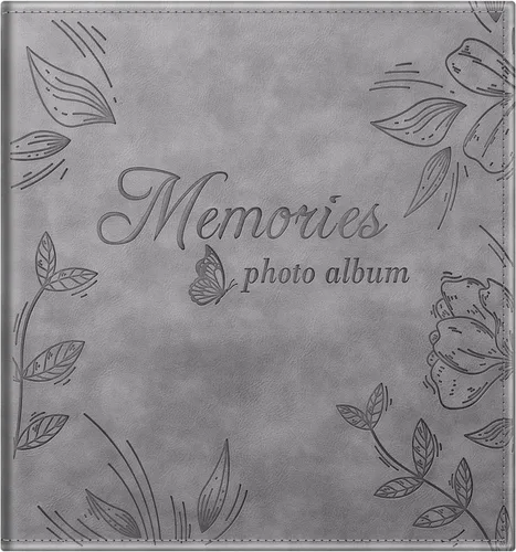 Miniatura 9 de Fintie Álbum de fotos autoadhesivo para fotos de 3 x 5, 4 x 6, 5 x 7, 6 x 8, 8 x 10, 60 páginas adhesivas con un bolígrafo metálico, libro de Gris