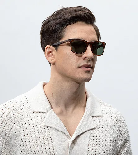 Miniatura 2 de CARFIA Lentes de sol polarizados cuadrados para hombre, protección UV400, acetato retro, hechos a mano, hechos a mano