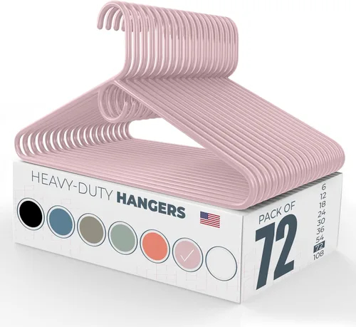 Miniatura 131 de Perchas de plástico resistentes hechas en Estados Unidos a granel, 20, 30, 50, 100 unidades disponibles, perchas de plástico fuertes, perchas