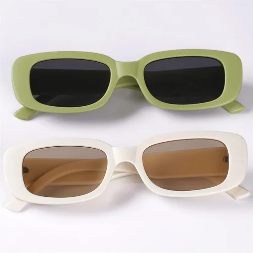 Miniatura 6 de Tskestvy Gafas de sol rectangulares para mujer, gafas de sol retro de los años 90, modernas, Y2K, estéticas, vintage, cuadradas
