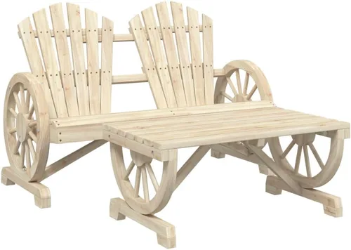 Miniatura 4 de Juego de 4 piezas de muebles de exterior de madera de abeto macizo para jardín, balcón, porche, espacios pequeños con cómodas sillas Adirondack