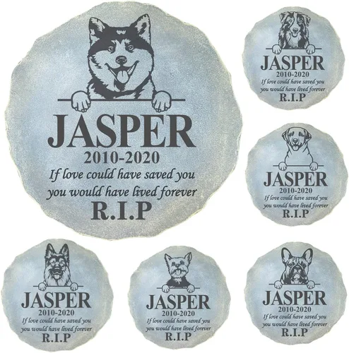 Miniatura 3 de Piedra conmemorativa personalizada para perros y gatos, piedra conmemorativa personalizada para mascotas con huella de pata, regalo por pérdida