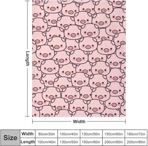 Miniatura 2 de Manta de cerdo para regalo, manta de franela polar de 30 x 40 pulgadas, suave para niñas, niños y adultos, ligera, cómoda, cálida manta con temática