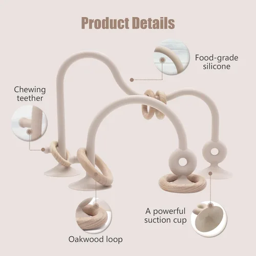 Miniatura 3 de Juguetes para Silla Alta con Ventosas para Bebés y Niños Pequeños Ventosa de Silicona Montessori Juguete Educativo de Dentición para Bebés de 0-6 M+