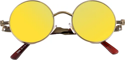 Miniatura 2 de FEISEDY Gafas de sol retro góticas steampunk marco de metal redondo círculo punk inspirado sombra hombres B1857