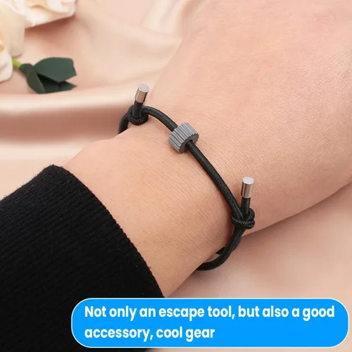 Miniatura 3 de BESULEN Pulsera Rompecristales de Coche, 2 PCS Correa de Muñeca con Cuenta de Carburo de Tungsteno, Pulseras de Escape Rápido de Vehículo
