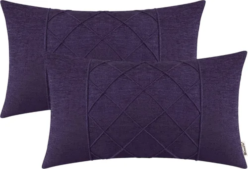 Miniatura 57 de BRAWARM Fundas de almohada 40x40 cm - Paquete de 2 fundas de almohada de chenilla negra, fundas de almohada de chenilla suave teñida sólida