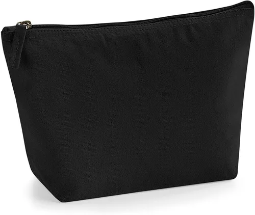 Miniatura 2 de Bolsa de accesorios de maquillaje con iniciales de nombre escritas a mano personalizadas en color negro con purpurina o textura de flocado