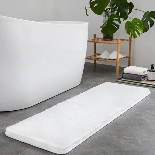 Miniatura 9 de TECHMILLY Alfombras Corredoras de Baño Super Suaves Peludas, Alfombras de Baño de Microfibra Gruesas Antideslizantes Absorbentes, Tapete de Baño