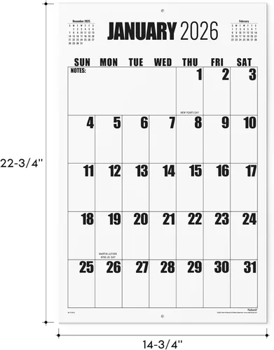 Miniatura 7 de Calendario de pared 2026-2027, calendario Nekmit 2026 de enero de 2026 a julio de 2027, 22 3/4 pulgadas x 14 3/4 pulgadas, calendario de pared
