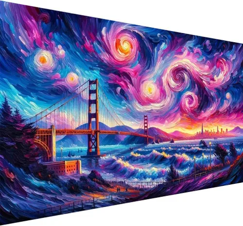 Miniatura 12 de ijbnhd Aurora - Pintura de diamantes grandes, kits de arte de diamantes grandes para adultos, pintura de diamante grande redondo de taladro