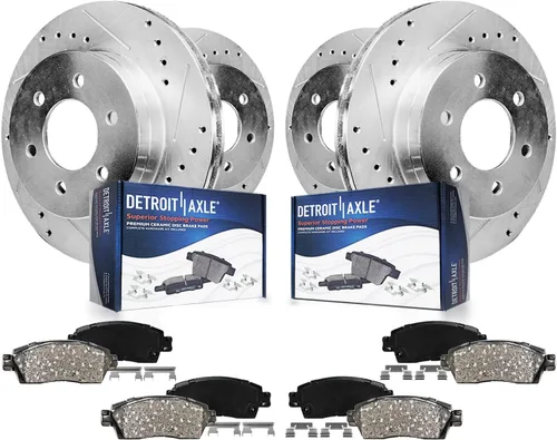 Miniatura 13 de Detroit Axle - Kit de frenos para Honda Accord 2008-2012, rotores de frenos de disco perforados y ranurados, pastillas de freno de cerámica 2009