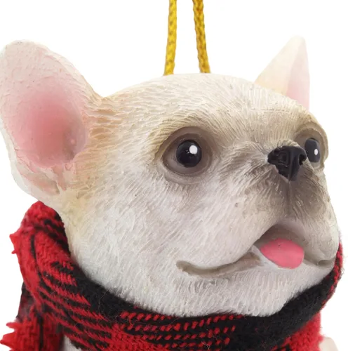 Miniatura 4 de Needzo Adorno navideño de bulldog, decoración festiva para colgar para mascotas, regalos para amantes de los perros, 2.5 x 1.3 x 2.5 pulgadas