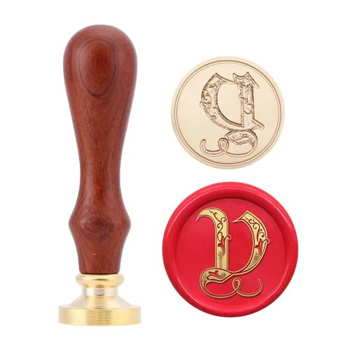 Miniatura 27 de Yoption Sello de cera del alfabeto gótico vintage, sello de cera, sello de cera para tarjeta de Acción de Gracias, sobre, envoltura de regalos